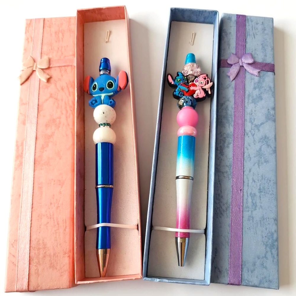 Disney's Stitch & Angel Beaded Rhinestone Pen Set - Gift Box Included - Picture 2 of 11